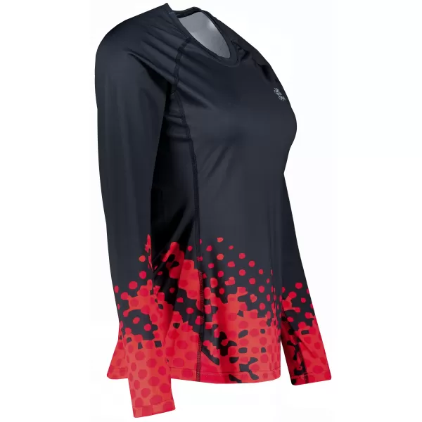  Frauen funktionales t -Shirt mit langen Ärmeln Premium ALTISPORT VOJ/ALW109TR03 ROTSCHWARZ 