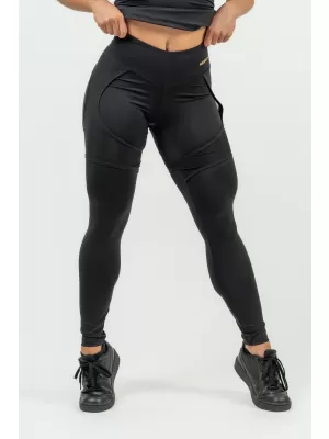Damen-Sportleggings mit INTENSE Mesh 838 Gold BLACK/GOLD Nebbia