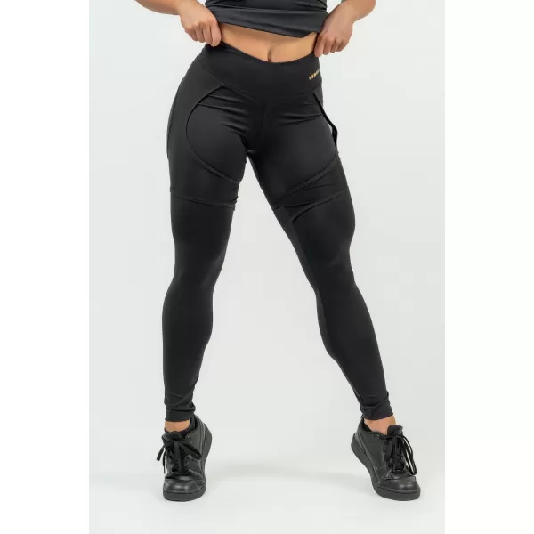  Damen-Sportleggings mit INTENSE Mesh 838 Gold BLACK/GOLD Nebbia 