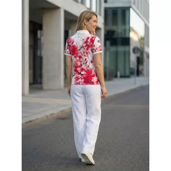  Frauenfunktional T -Shirt mit Premiumkragen ALTISPORT VOJ/ALW102TR05 ROSA/WEIß 
