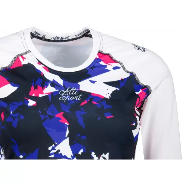  Frauen funktionales t -Shirt mit langen Ärmeln Premium ALTISPORT VOJ/ALW110TR03 VIOLETT -WEIß 