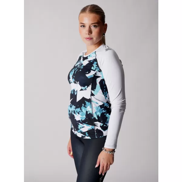  Frauen funktionales t -Shirt mit langen Ärmeln Premium ALTISPORT VOJ/ALW110TR03 BLAU -WHITE 