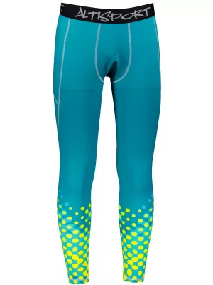 Lange Premium-Sportleggings für Herren ALTISPORT VOJ/ALM109LEG01 SMARAGD-FLUO