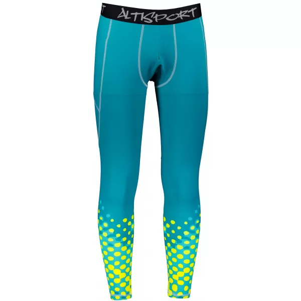  Lange Premium-Sportleggings für Herren ALTISPORT VOJ/ALM109LEG01 SMARAGD-FLUO 