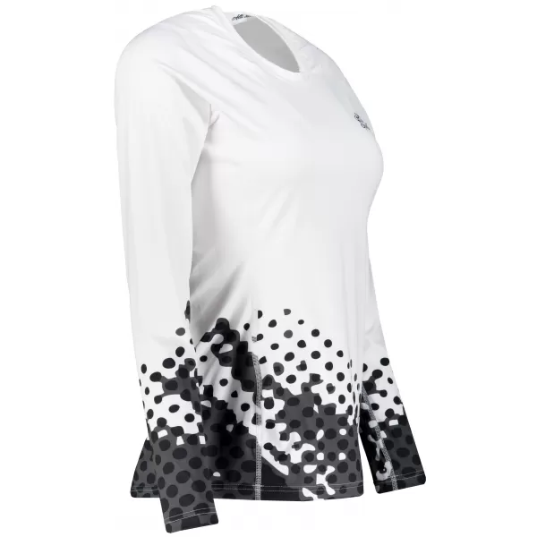  Frauen funktionales t -Shirt mit langen Ärmeln Premium ALTISPORT VOJ/ALW109TR03 WEIß -UND -SCHWARZ 