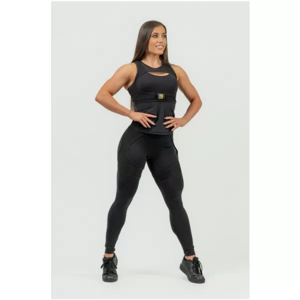  Damen-Crop-Top mit langen Ärmeln INTENSE Perform 839 BLACK Nebbia 