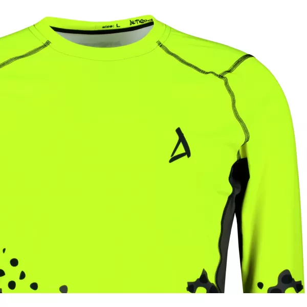  Funktionelle Kompression t -Shirt von Männern mit langarmiger Prämie ALTISPORT VOJ/ALM109TR03 FLUO GELB 