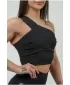 Damen-Sport-BH mit hoher Unterstützung INTENSE Asymmetric 841 BLACK/GOLD Nebbia