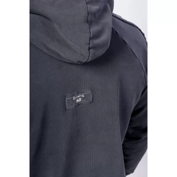  Gewaschener Kapuzenpullover HERITAGE 793 BLACK Nebbia 