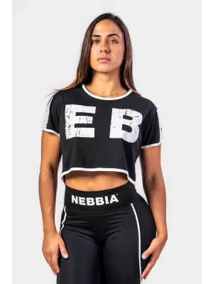 Crop-Top-T-Shirt GAME ON 610 SCHWARZ Nebbia