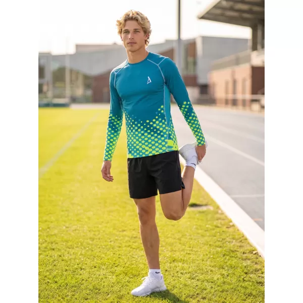  Funktionelle Kompression t -Shirt von Männern mit langarmiger Prämie ALTISPORT VOJ/ALM109TR03 EMERALD-FLUO 