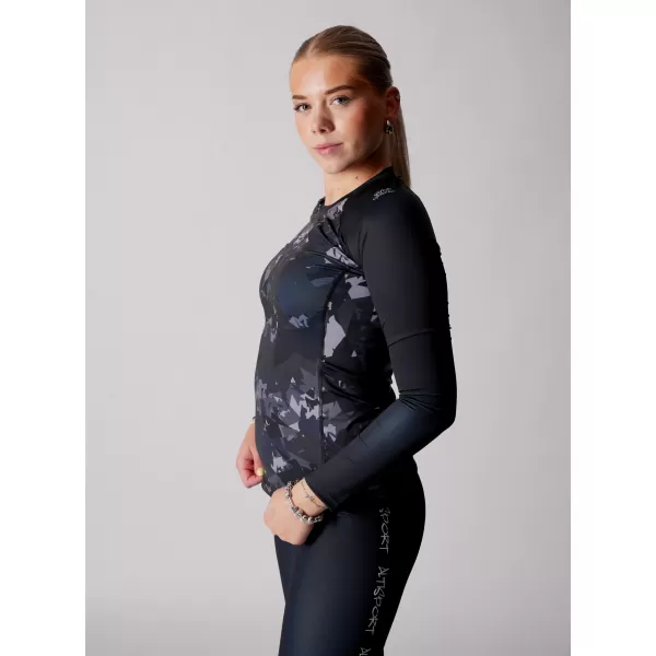  Frauen funktionales t -Shirt mit langen Ärmeln Premium ALTISPORT VOJ/ALW110TR03 SCHWARZ 