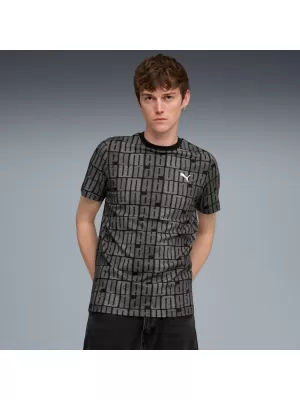 Herren-T-Shirt PUMA ESS LOGO LAB AOP TEE 688185-01 SCHWARZ
