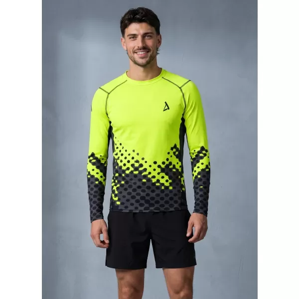  Funktionelle Kompression t -Shirt von Männern mit langarmiger Prämie ALTISPORT VOJ/ALM109TR03 FLUO GELB 