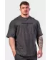 Ausgewaschenes, übergroßes T-Shirt NO SHORTCUTS 369 BLACK Nebbia