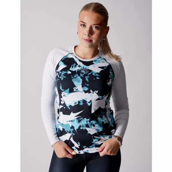  Frauen funktionales t -Shirt mit langen Ärmeln Premium ALTISPORT VOJ/ALW110TR03 BLAU -WHITE 