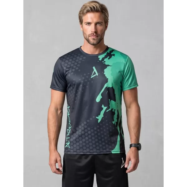  Männer funktionaler T -Shirt Premium ALTISPORT VOJ/ALM112TR01 SCHWARZ-TYRKYS 