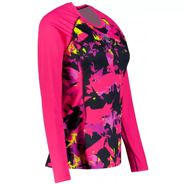  Frauen funktionales t -Shirt mit langen Ärmeln Premium ALTISPORT VOJ/ALW110TR03 PINK -BLACK 