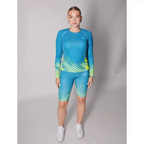  Frauen funktionales t -Shirt mit langen Ärmeln Premium ALTISPORT VOJ/ALW109TR03 EMERALD/FLUO GELB 