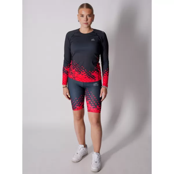  Frauen funktionales t -Shirt mit langen Ärmeln Premium ALTISPORT VOJ/ALW109TR03 ROTSCHWARZ 
