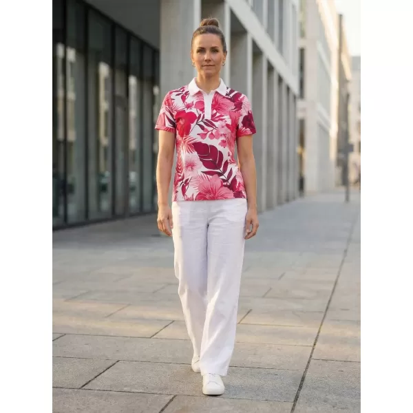  Frauenfunktional T -Shirt mit Premiumkragen ALTISPORT VOJ/ALW111TR05 ROSA BLUMEN 