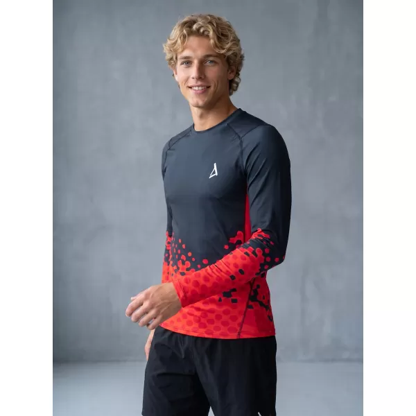  Funktionelle Kompression t -Shirt von Männern mit langarmiger Prämie ALTISPORT VOJ/ALM109TR03 ROT/SCHWARZ 